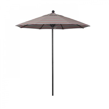California Umbrella 7.5' Black Aluminum Market Patio Umbrella, Sunbrella Gateway Blush 194061334645